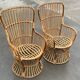 Set of two mid century rattan armchairs by bonacina 1950 design