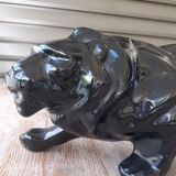 Lion noir en faïence