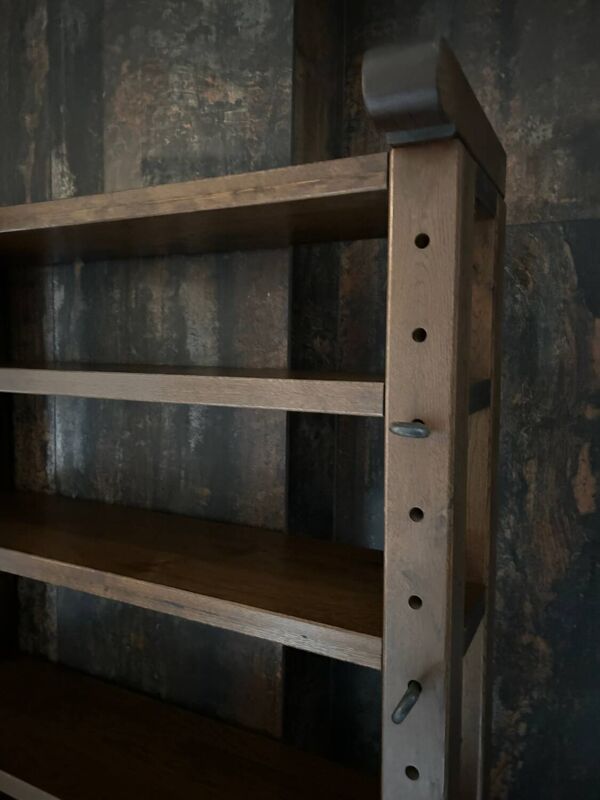 Vitrine bibliothèque brutaliste vintage