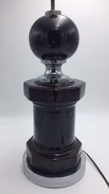 Lamp in ceramic and chrome, 80s