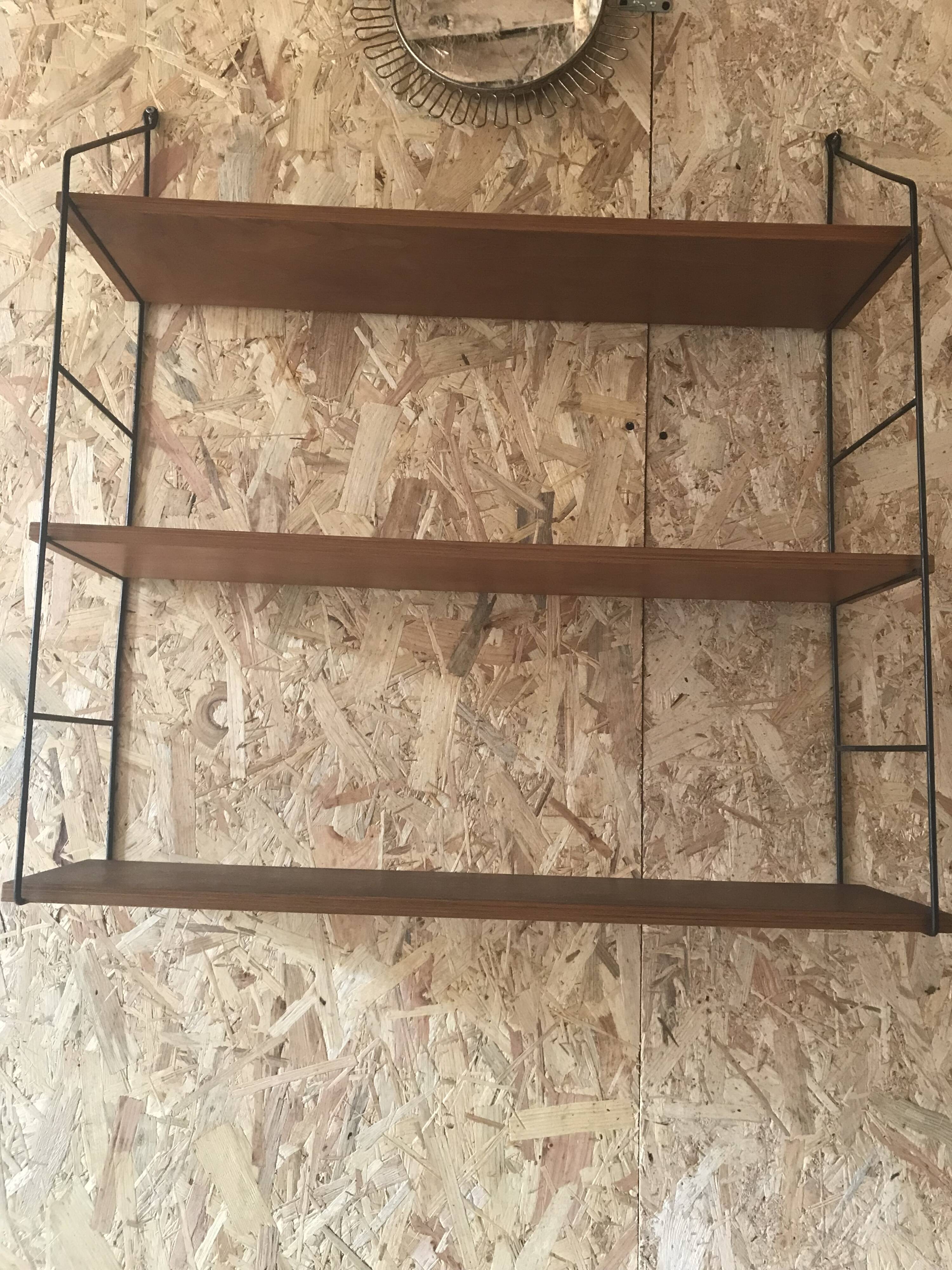 Vintage three-tier string shelf