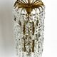 XL Mid Century brass crystal glass chandelier, Vereinigte Werkstätten