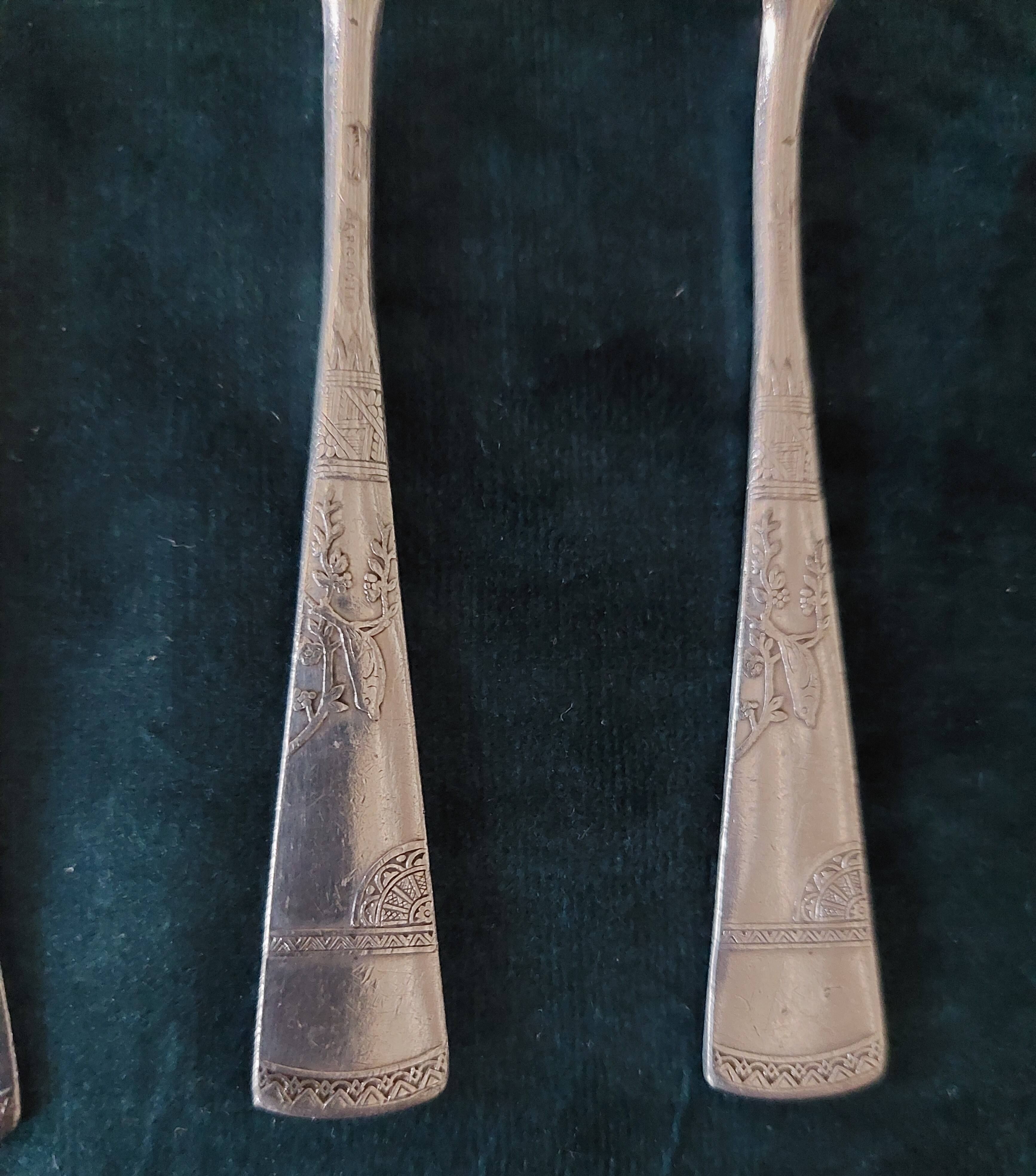 Silver-plated metal spoons, Argonid Booth & Haydens, 1879