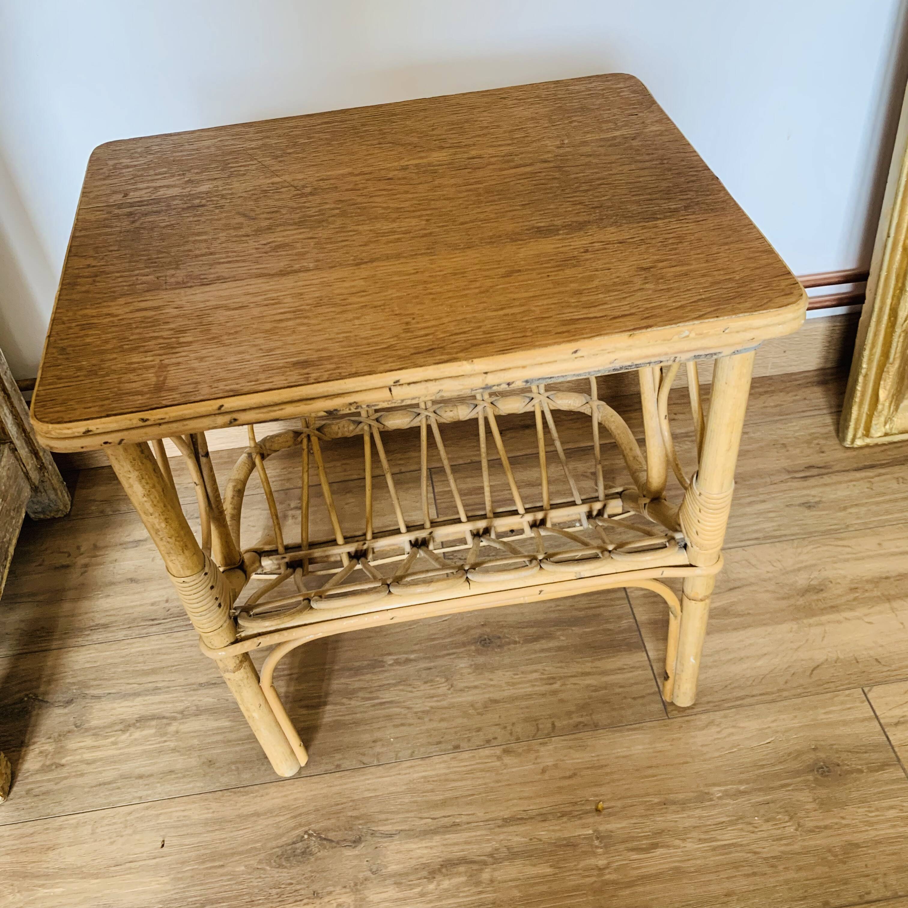 Rattan end table