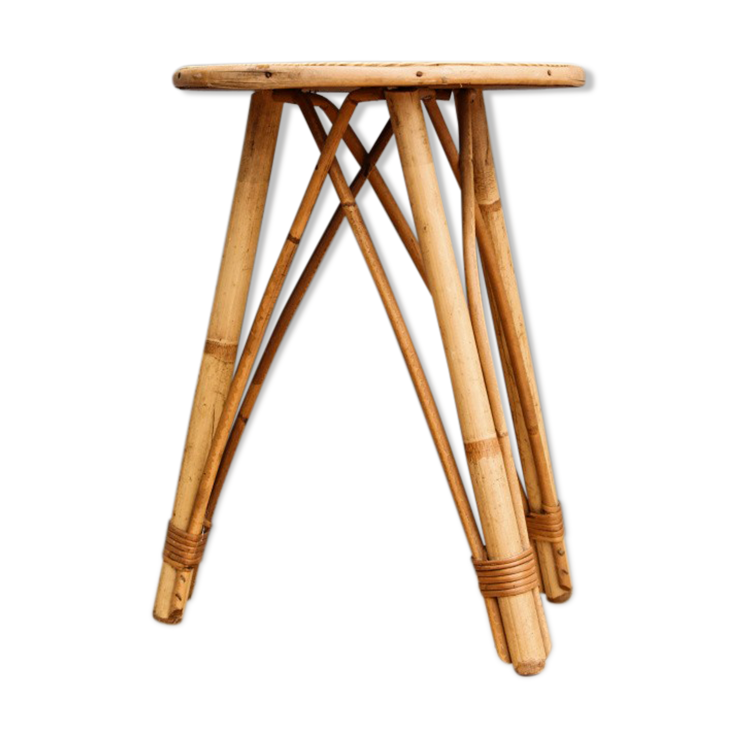 Vintage rattan plant holder