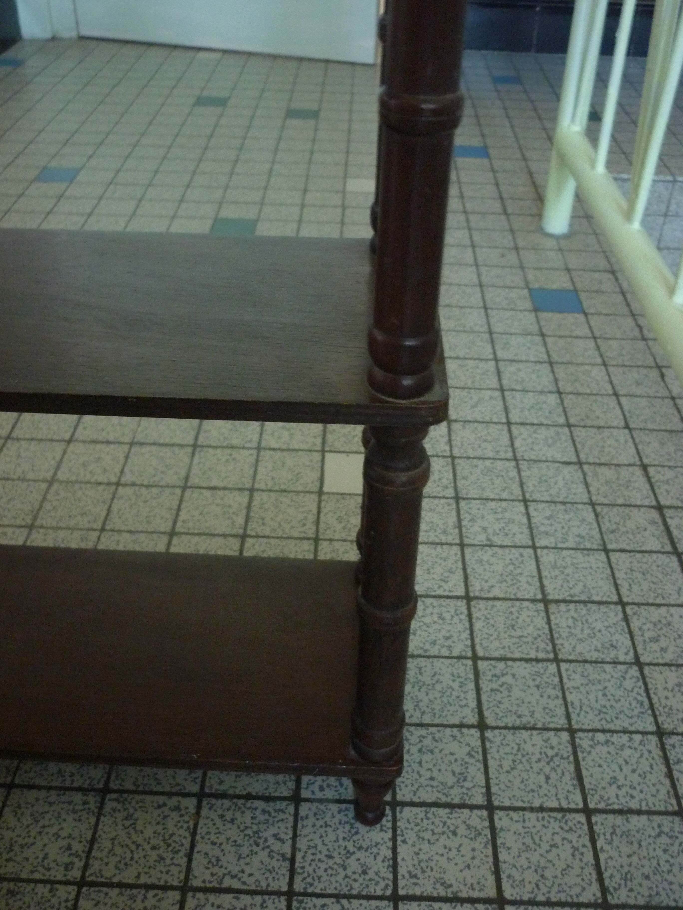 Bamboo-style wooden wall shelf