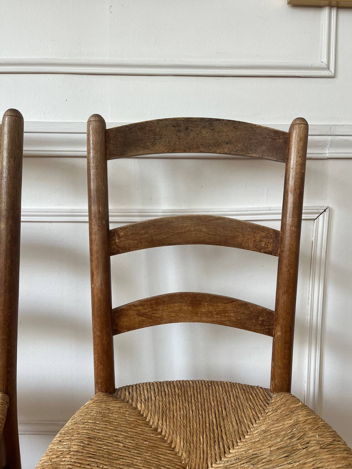 Paire de chaises paillées