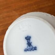 German white porcelain vase from the mid-century with bird motif by Kaiser, 1960s.