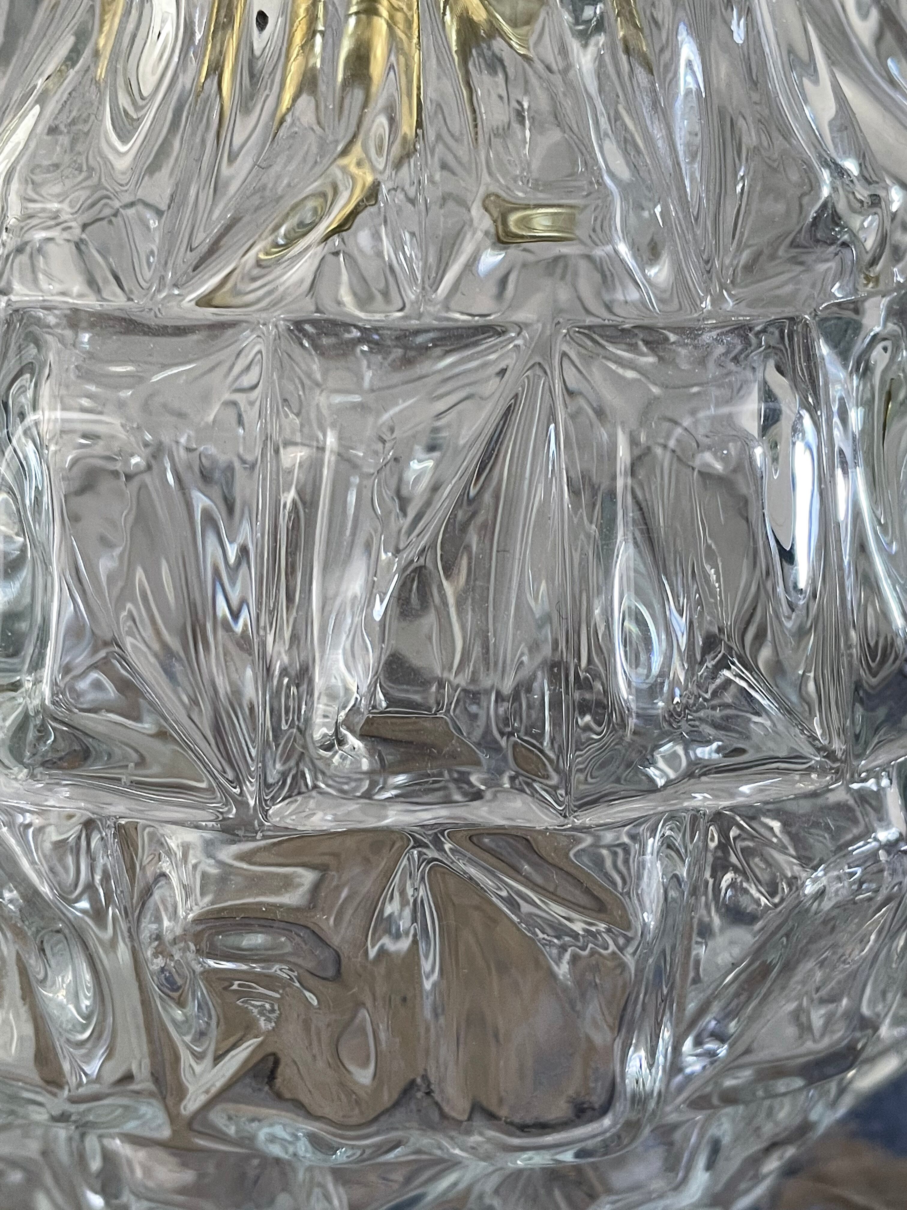 Pair of wall sconces globes in chiseled glass