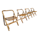Set of 4 Dal Vera bamboo folding chairs, brass details, Italy, 1960s.