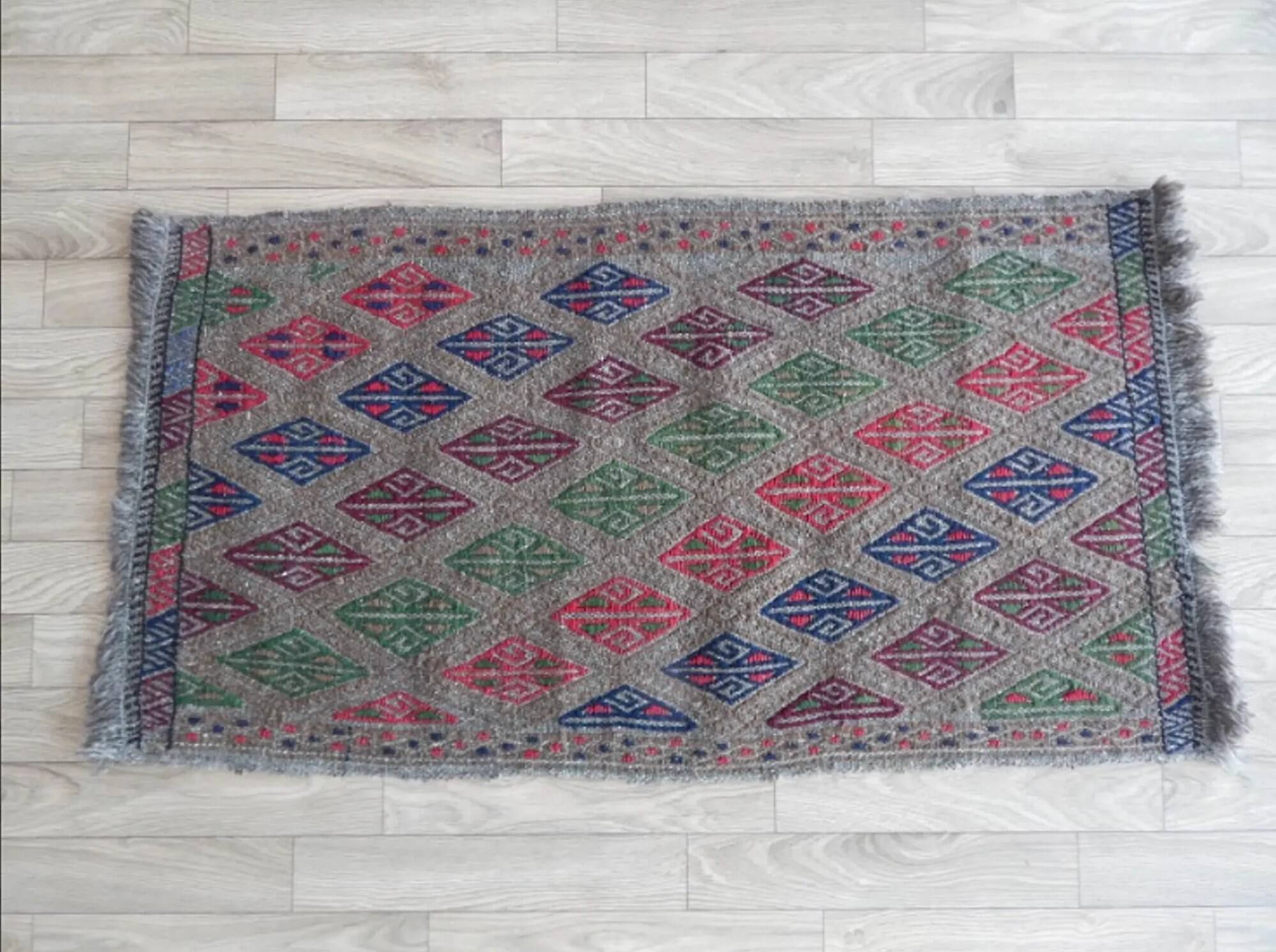 Tapis Kilim turc vintage tissé main