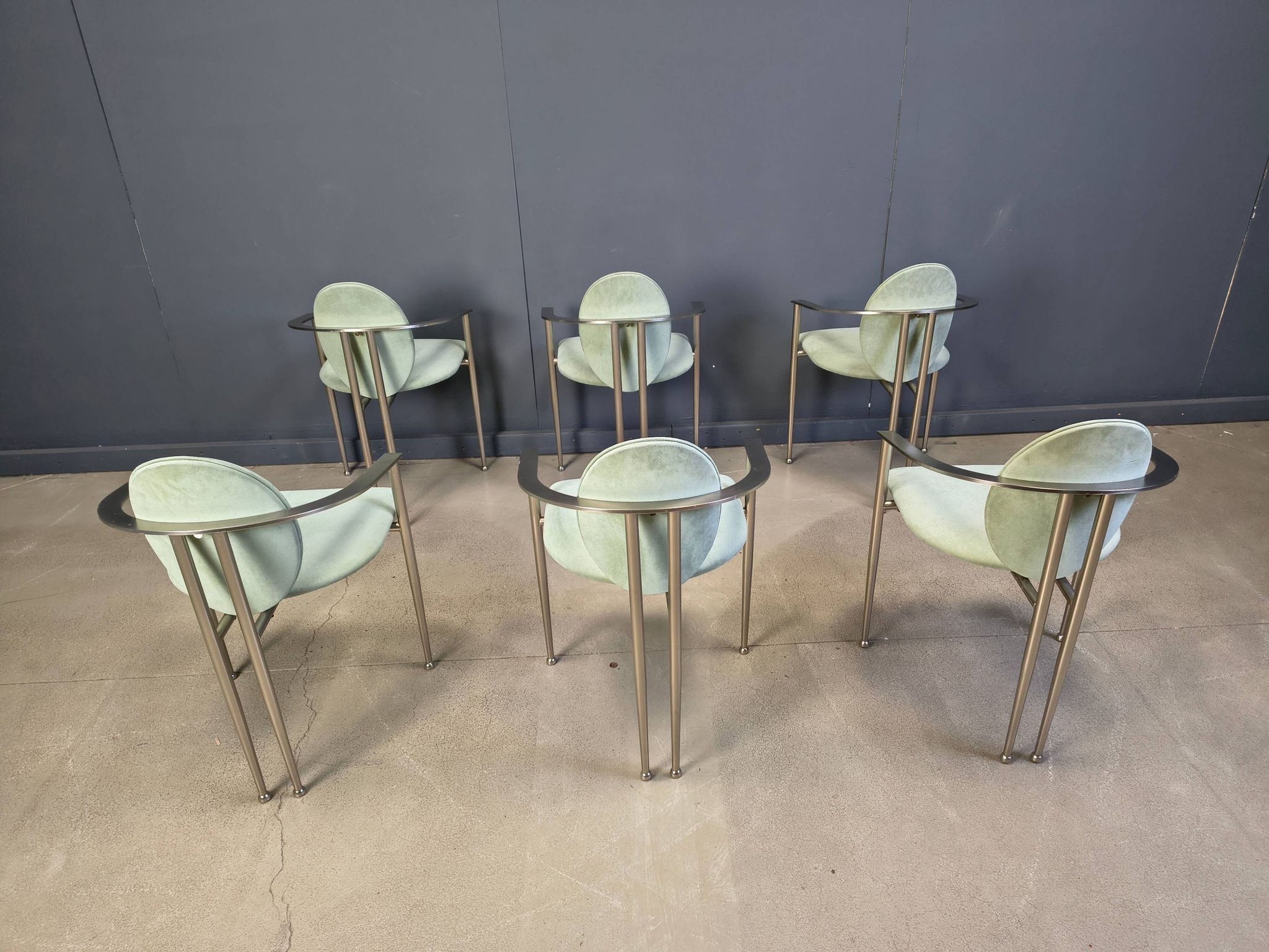 Vintage dining chairs by Belgochrom, set of 6 - 1980s