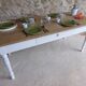 Old farm table turned feet