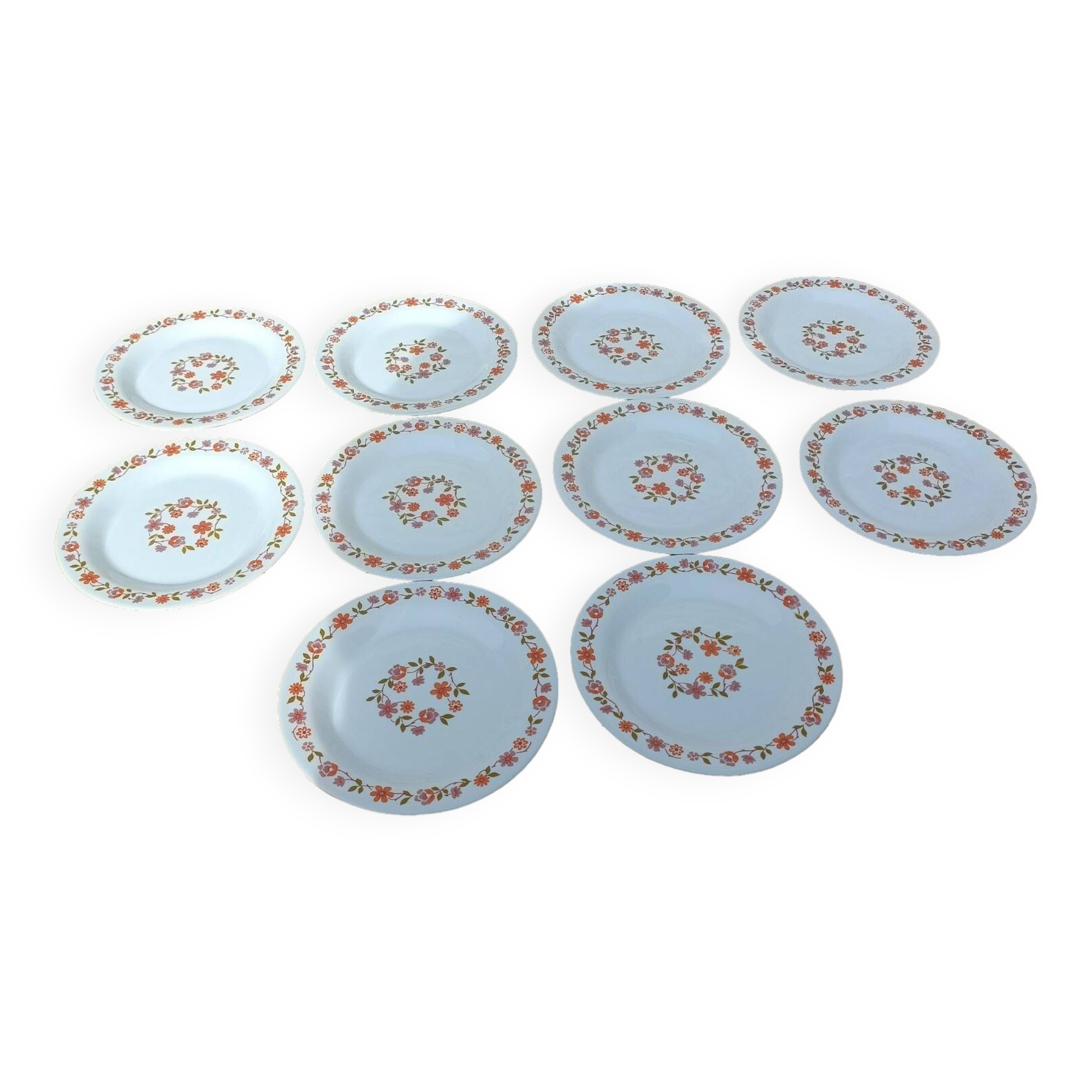 10 vintage Scania dessert plates