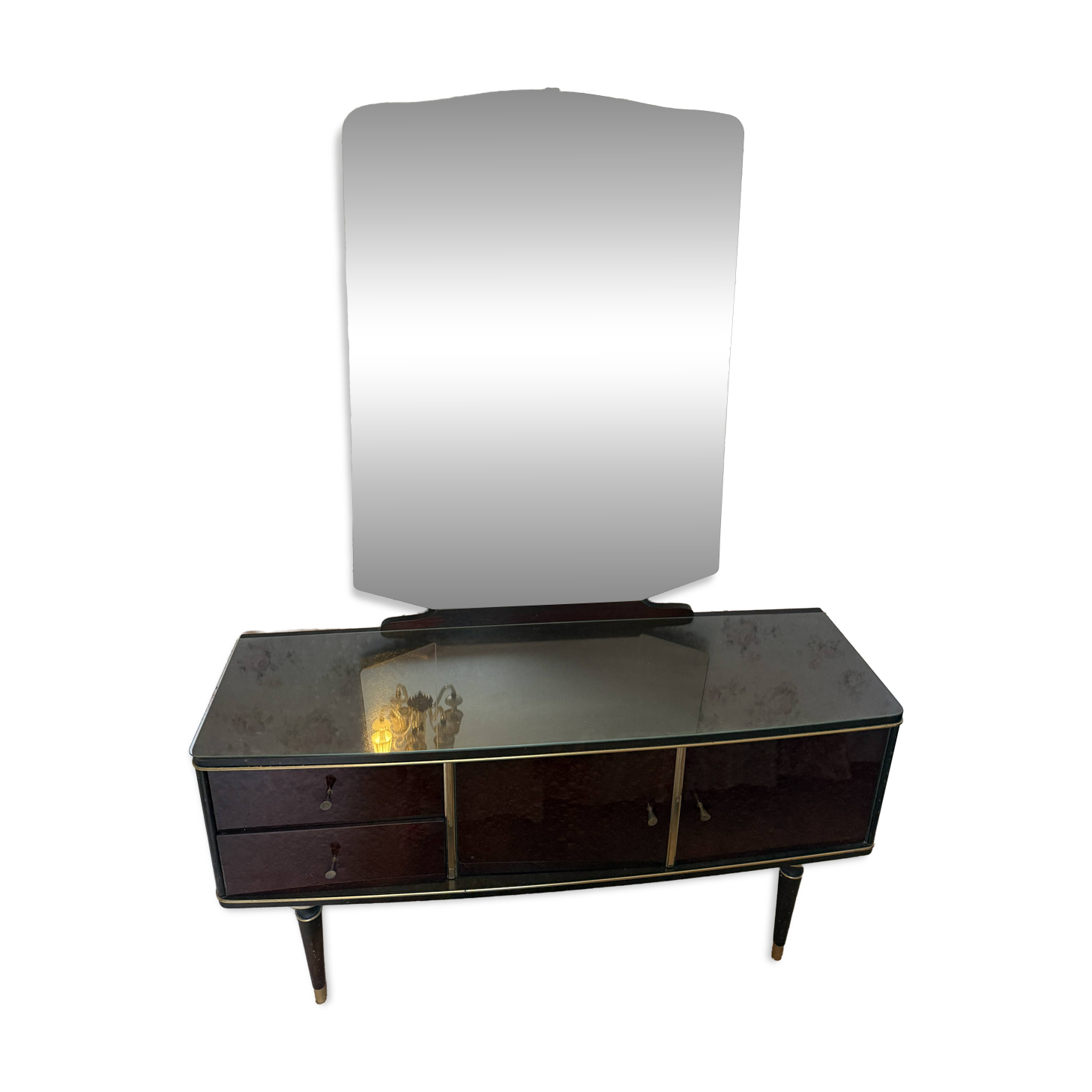 Vintage dressing table with large mirror – 1950s/60s furniture