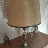 Le Tanneur leather and brass desk lamp