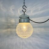 Vintage White Porcelain Pendant Light, 1970s
