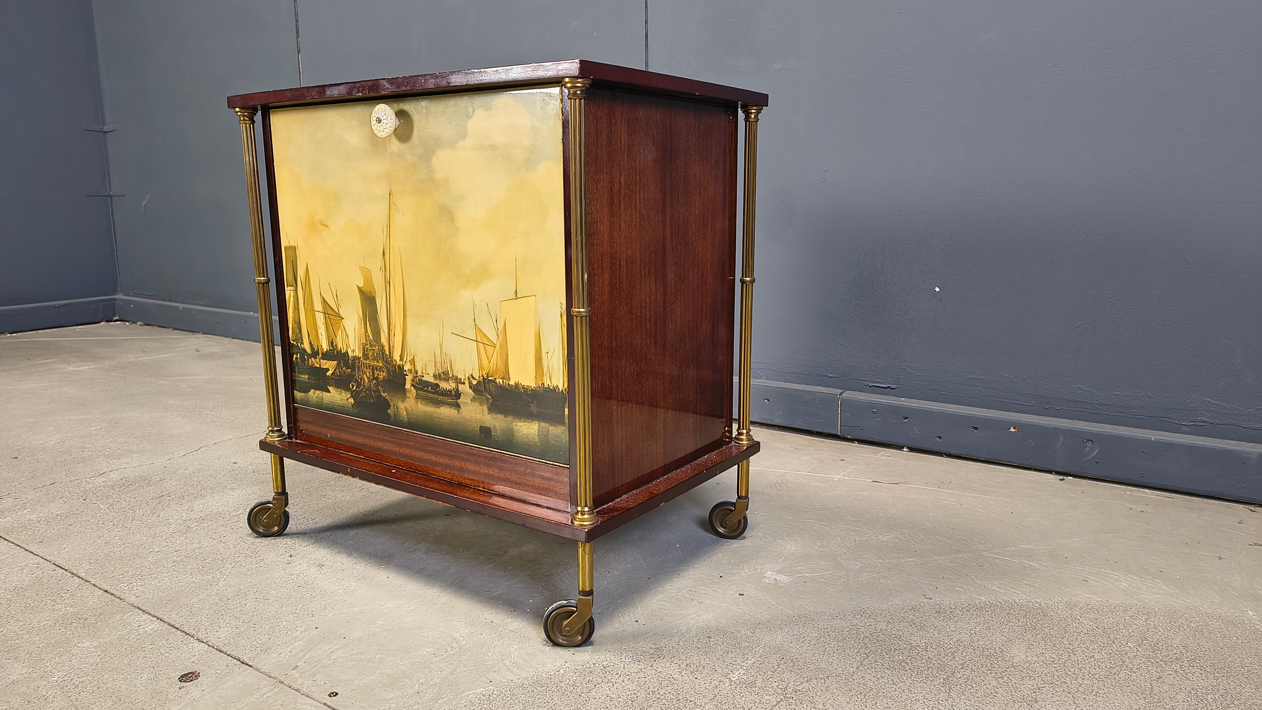 Mid-century modern French bar cabinet, 1960s