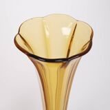 Art Deco Val Saint Lambert Belgian amber glass tulip vases, set of 2.