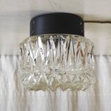 Molded glass ceiling or wall light - 60s/70s