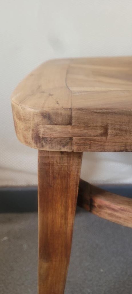 Chaise bistrot de bureau artisanale en bois d'olivier