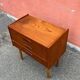 Commode en teck vintage danoise / table de nuit, moderne du milieu du siècle, 1960
