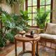 Jungle coffee table • Vintage rattan side table