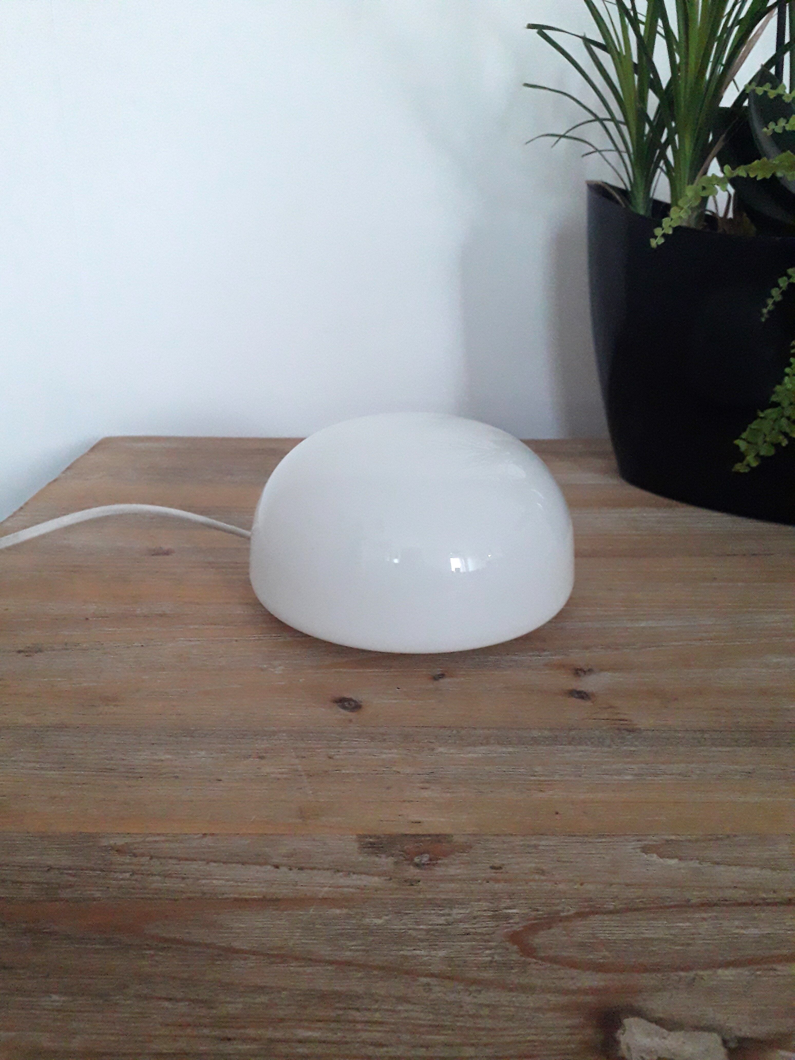 Vintage ceiling lamp / wall lamp - White opaline globe - 70s