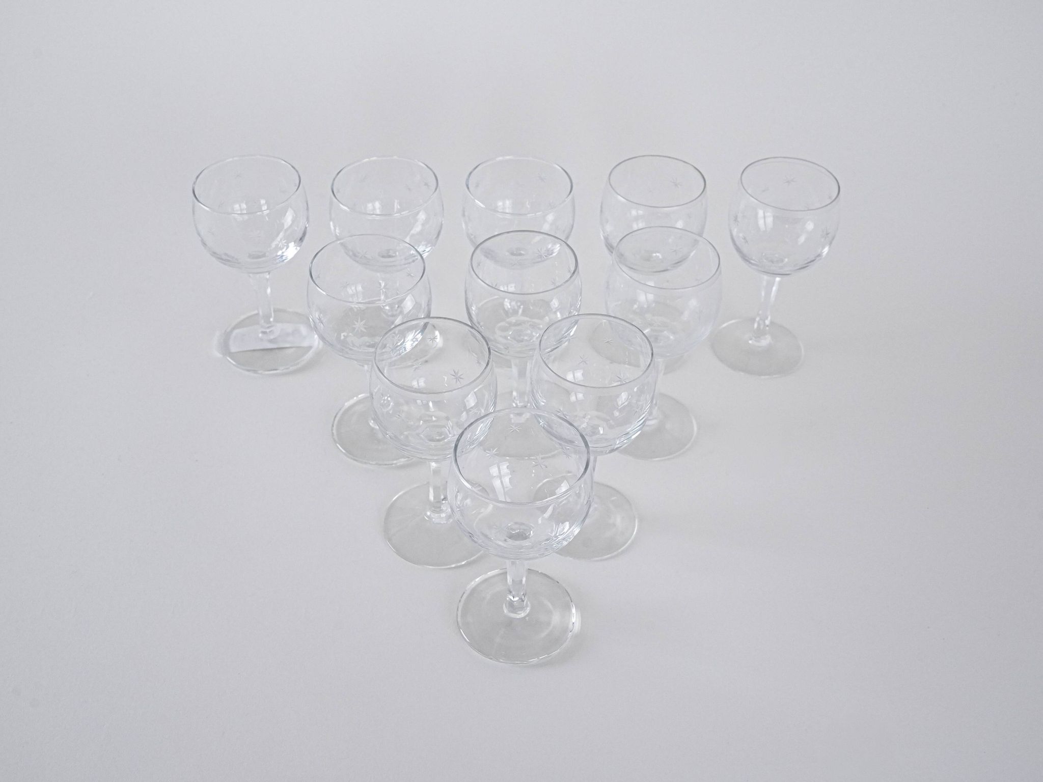 11 verres à vin danois, années 1970