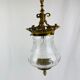 Suspension lantern in gilded bronze and engraved glass, Louis XVI style.
