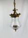 Suspension lantern in gilded bronze and engraved glass, Louis XVI style.