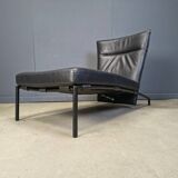 Vintage black leather chaise longue by Peter Mally for Cor, 1990s