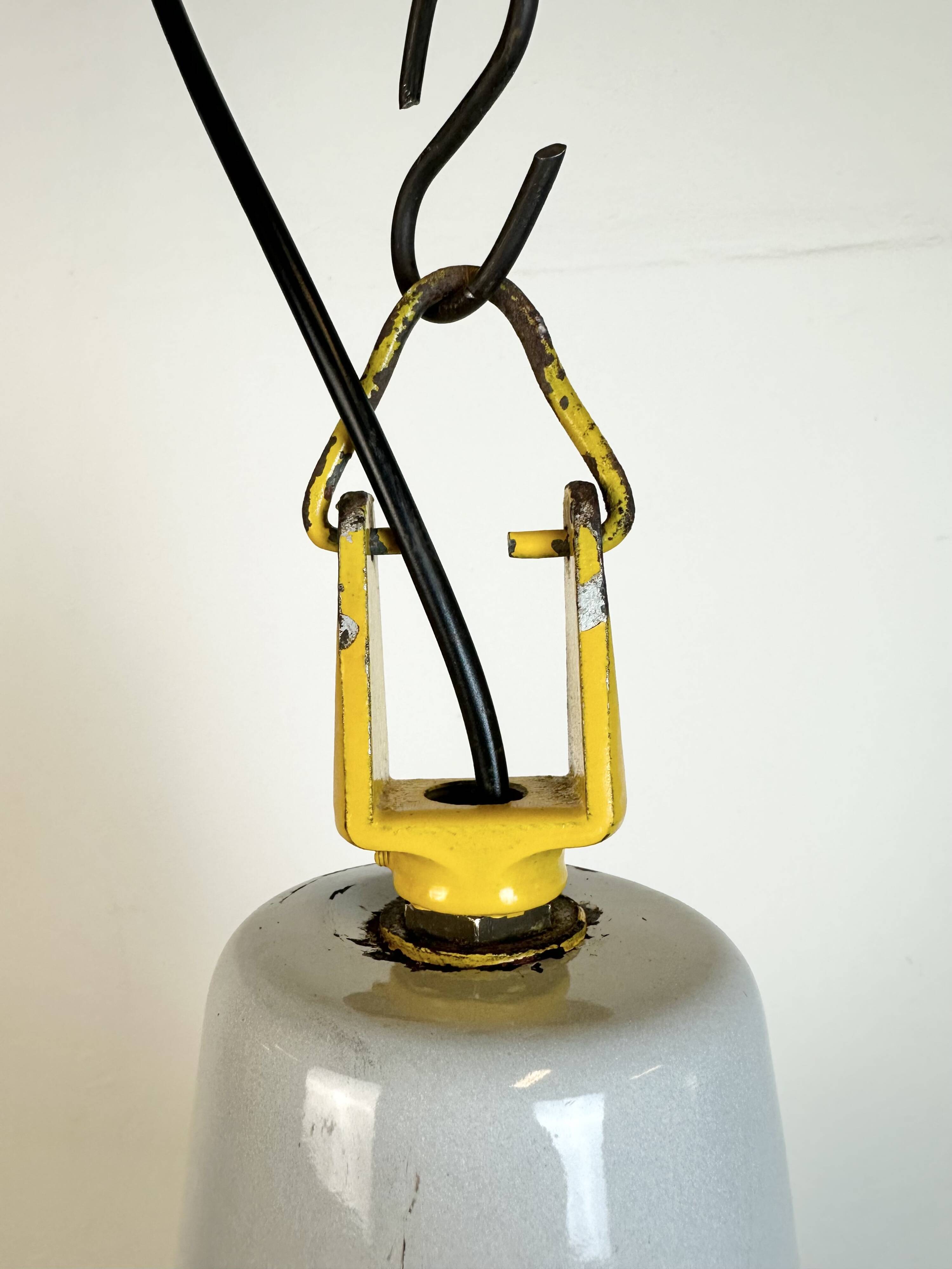 Industrial Grey Enamel Factory Pendant Lamp from Philips, 1960s
