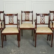 Chaises de Salle à Manger Hepplewhite avec Sièges Rembourrés Crème de Bevan Funnell, Set de 5