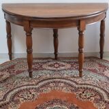 Ancient half moon walnut table
