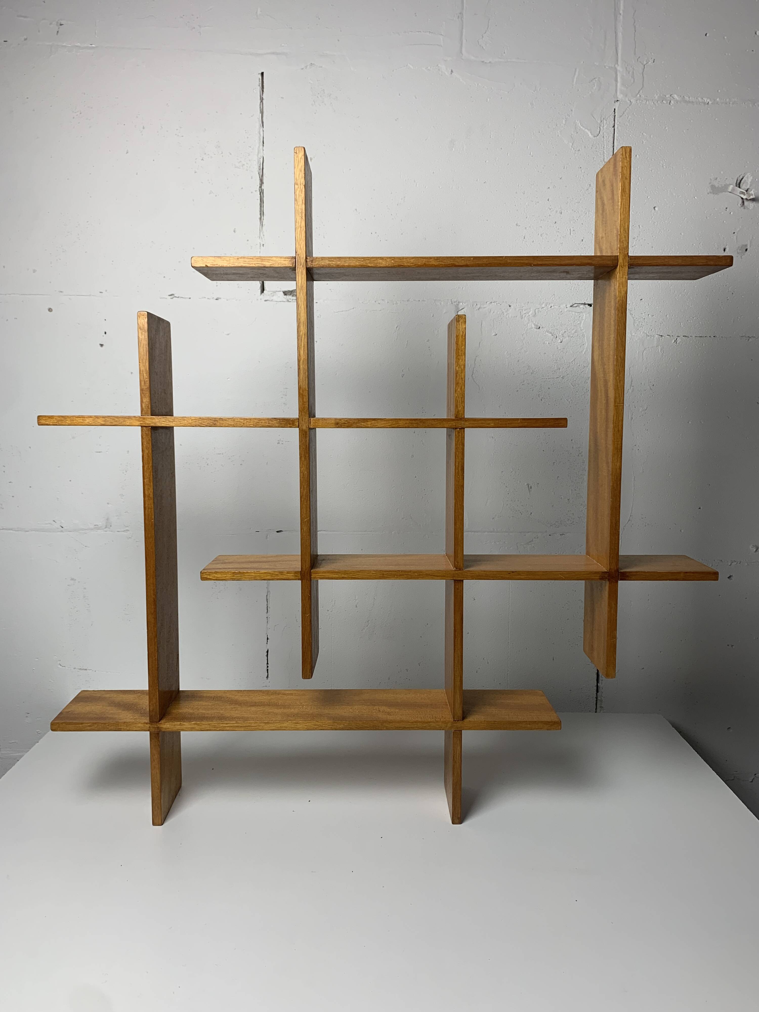 Midcentury Scandinavian teak wall shelf unit, 1960s-1970s