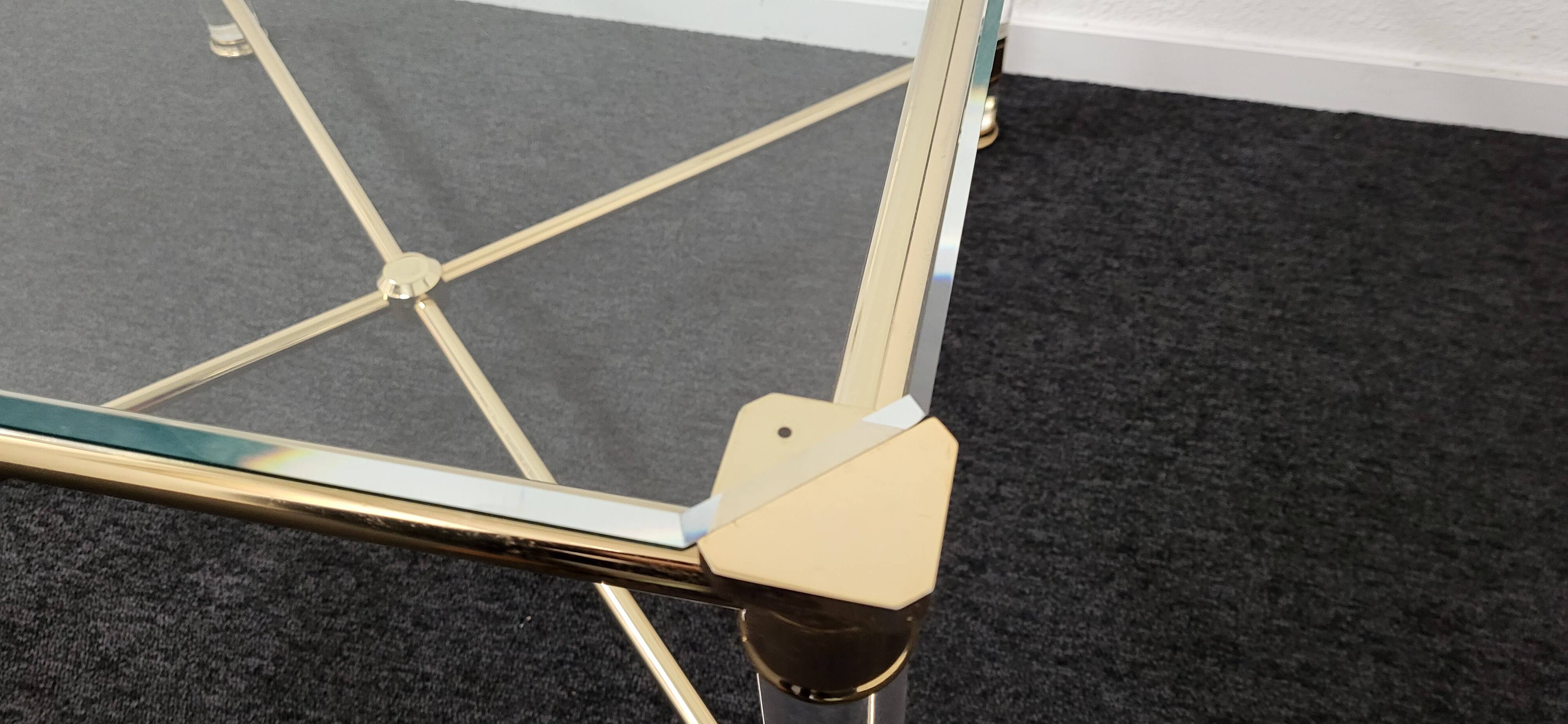 Hollywood Regency gold and perspex side or small coffee table