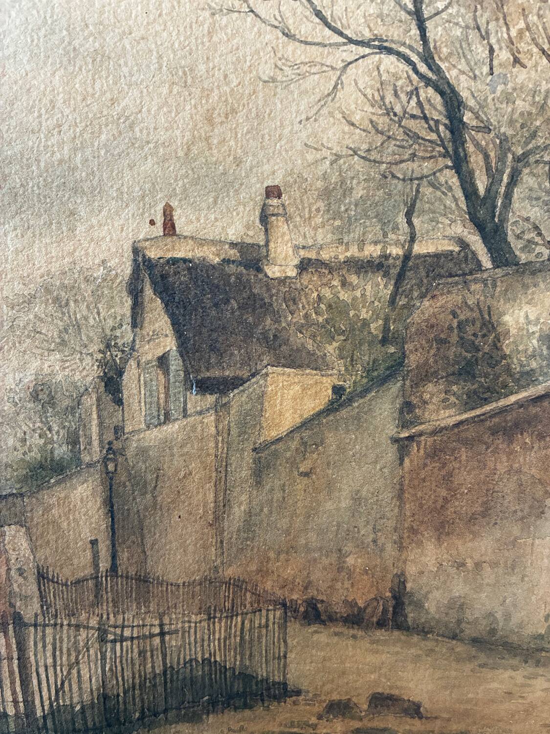Tableau paysage de campagne Édouard Lefevre 1879