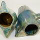 Ceramic alphonse cytere (1861-1941) pair of metallise sandstone vases