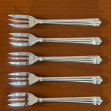 Christofle aria 5 cake forks, dessert very good condition