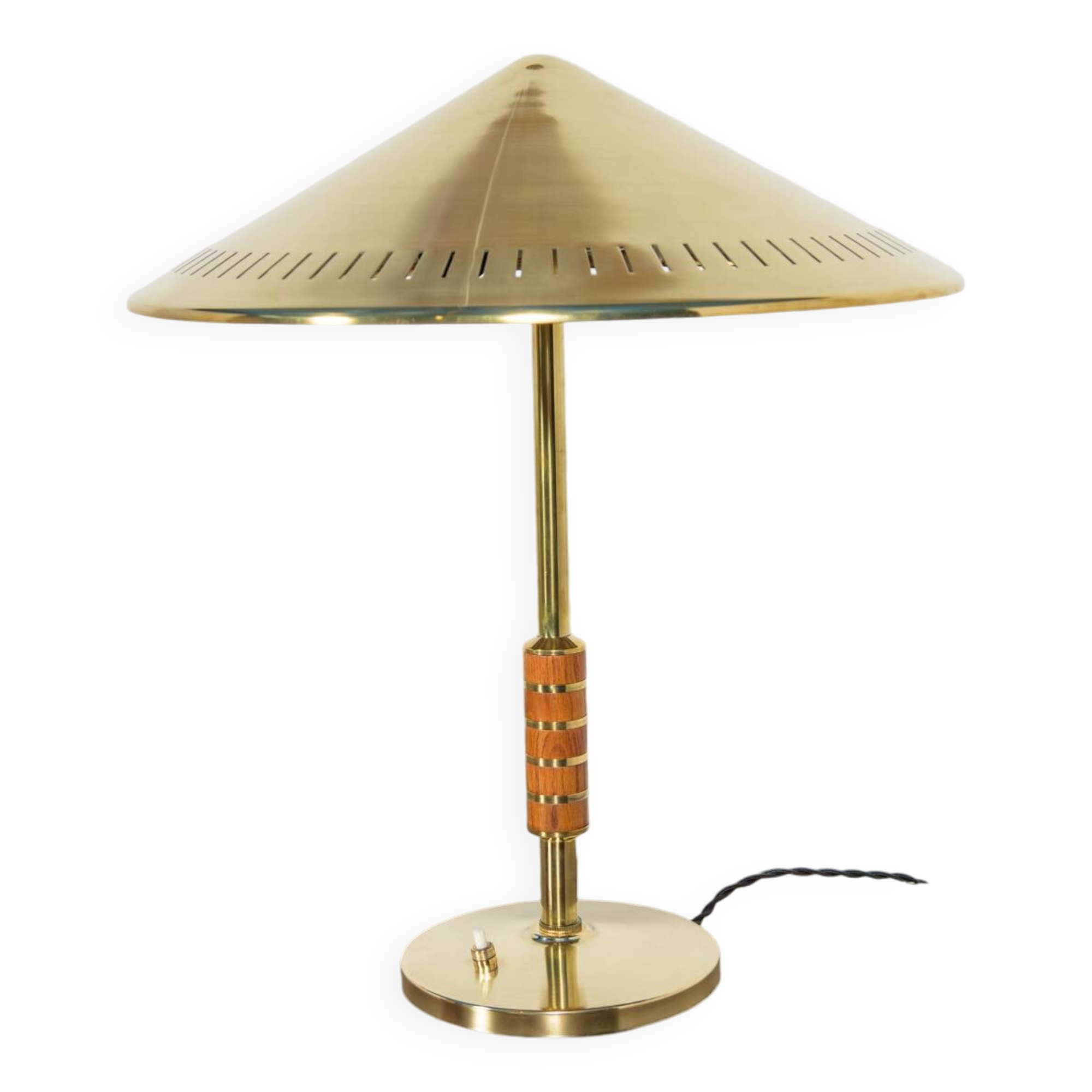 Vintage Modern Table Lamp in Brass by Bent Karlby for Lyfa, Denmark, 1956