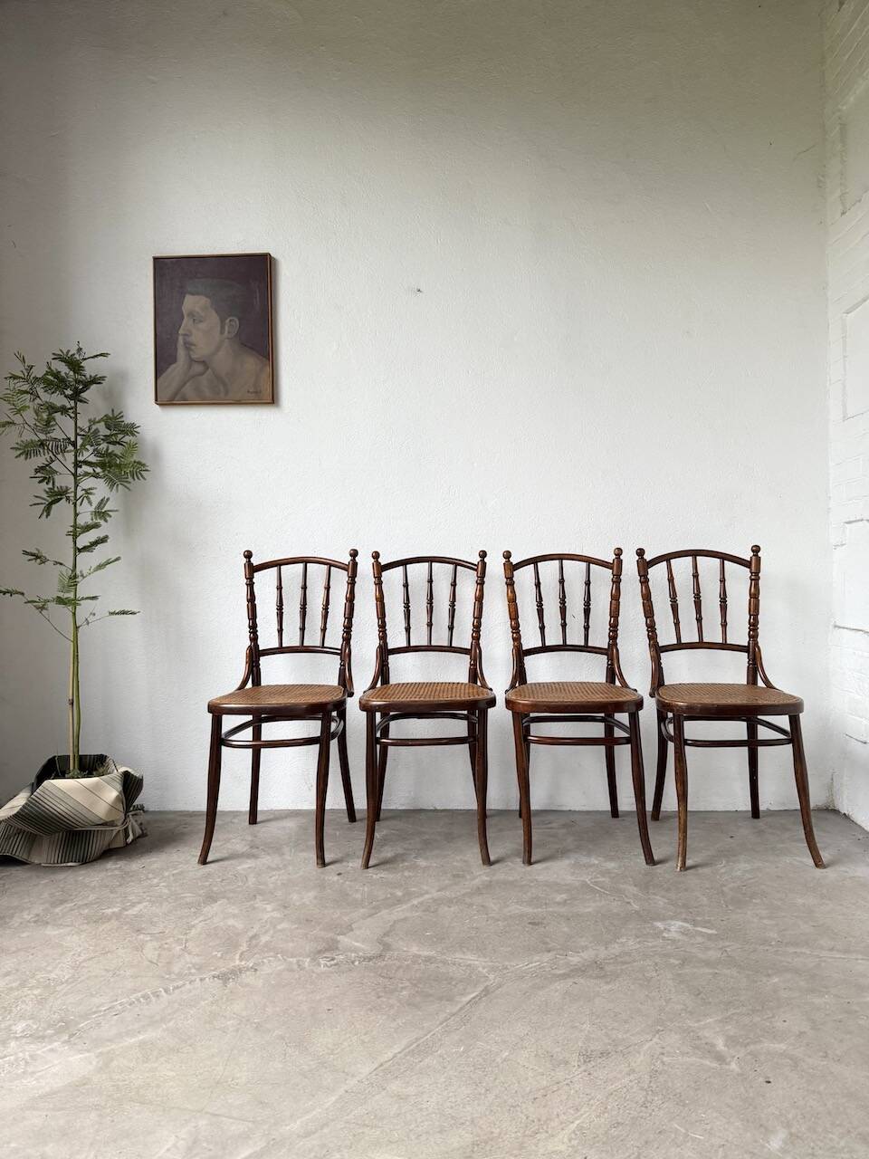 Set of 4 Fischel cane bistro chairs