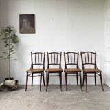 Set of 4 Fischel cane bistro chairs