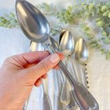 Set of 8 vintage silver plated soup spoons