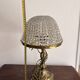 Antique Art Nouveau Boudoir Lamp Gilded Brass Glass Pendant 19th Century