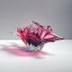 Bohemian Glass Basket Bowl 1960s