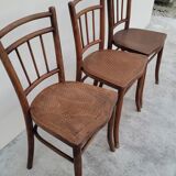 Série de 3 chaises de bistrot signé Thonet ancienne