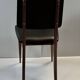 chaise bois et skai noir années 60