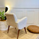 Vintage armchair – Ecru fabric – 1970s