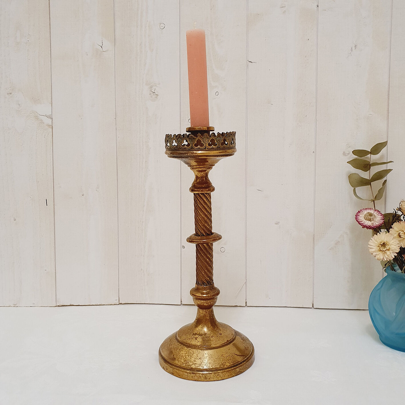Brass church candle holder